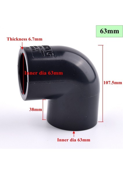 Iç Çap 63MM Stili 1 Bilgisayar Id 20~63MM Upvc Boru 90° Eşit Dirsek Konnektörü Sulama Sistemi Hydropolanting Çerçeve Plastik Dirsek Soket Konnektörleri (Yurt Dışından)