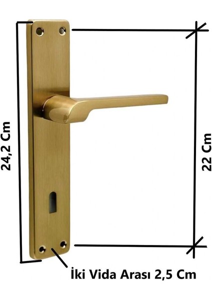 Tutku Titanyum Gold Lüx Aynalı Oda Kapı Kolu 3 Takım fırsatları