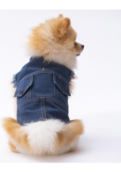 Koyu Mavi Denim Yelek Kot Yelek Köpek Kıyafeti Köpek Yeleği