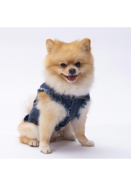 Koyu Mavi Denim Yelek Kot Yelek Köpek Kıyafeti Köpek Yeleği