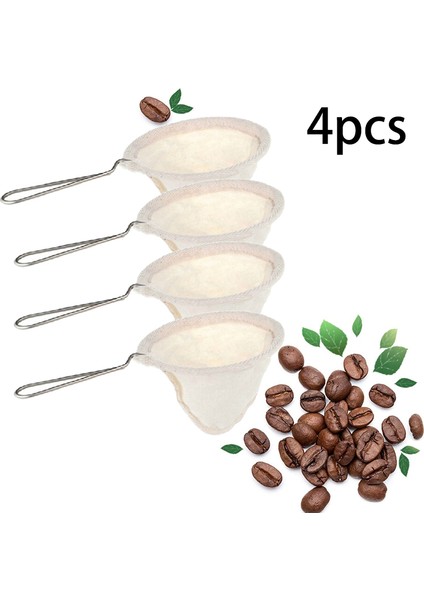 4 Adet Pazen Kumaş Kahve Filtre Süzgeçleri Yeniden Kullanılabilir Kahve Damlatıcı Saplı El Yapımı Kahve Aksesuarları Ev Kullanımı Için (Yurt Dışından) fırsatları