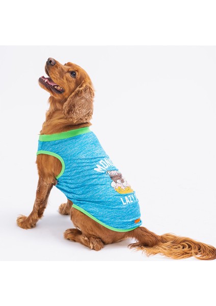 Mavi Lazy Kedi Köpek Tişörtü Kedi Köpek Kıyafeti
