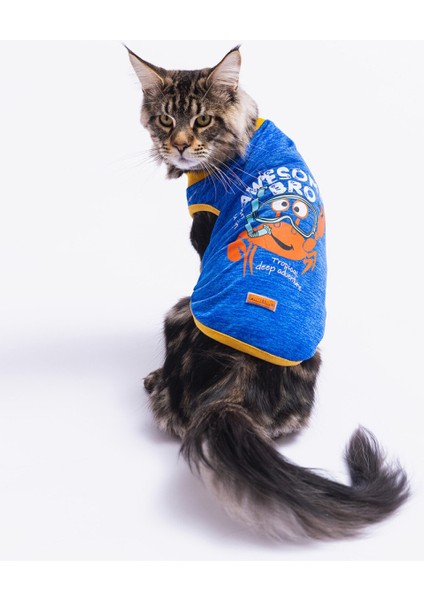 Saks Crab Kedi Köpek Tişörtü Kedi Köpek Kıyafeti