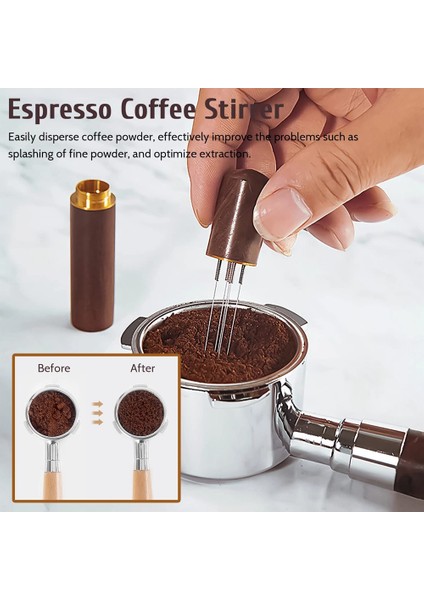 Espresso Kahve Karıştırıcı, 8 Iğneli Doğal Ahşap Saplı Espresso Karıştırıcı, Espresso Aksesuarları Kahve Karıştırıcı, A (Yurt Dışından) fiyatları