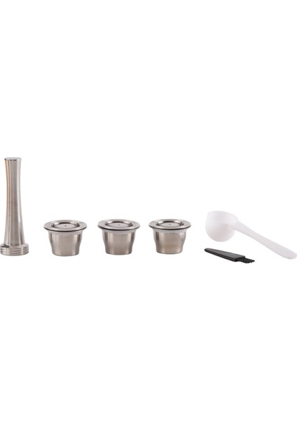 Yeniden Kullanılabilir Kapsüller, Paslanmaz Çelik, Nespresso Için 3 Parça Doldurulabilir Ped + 1 Sabotaj + 1 Kaşık + 1 Fırça (Yurt Dışından)