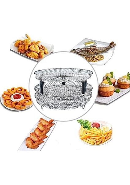 Hava Fritöz Rafı Vapur Kavurma Rafı Istiflenebilir Kurutucu Rafları Çoğu Hava Fritöz Parçası Için Hava Fritöz Tepsisi (Yurt Dışından) fırsatları