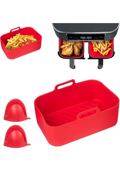 Hava Fritöz Silikon Pot-8 Qt Ninja Foodi DZ201 DZ401 Için Silikon Hava Fritöz Gömlekleri, Gıda Güvenli Yeniden Kullanılabilir Hava Fritöz Sepeti (Yurt Dışından)