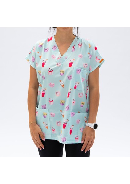 Sweets Cats Tek Üst Forma - Medikal Önlük