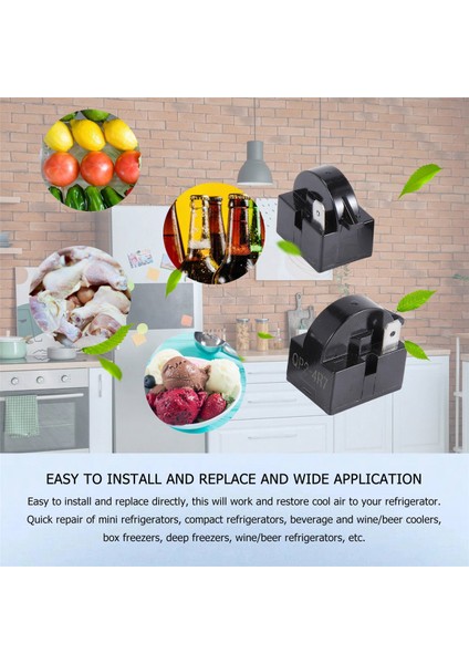 1 Pin Qp2-4.7 Ptc Starter Rölesi, 1 Pin Buzdolabı Starter Rölesi ve 6750C-0005P Buzdolabı Aşırı Yük Koruyucu (Yurt Dışından)