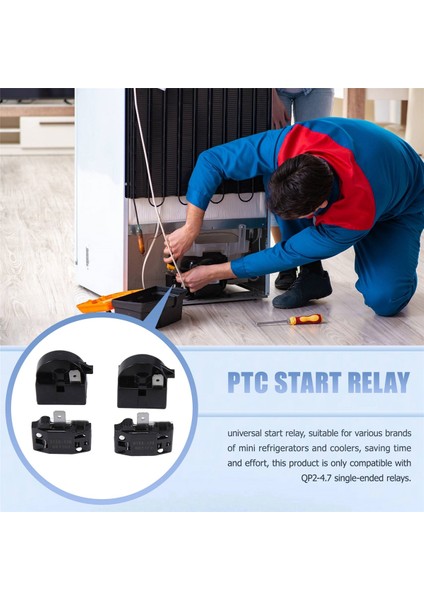 1 Pin Qp2-4.7 Ptc Starter Rölesi, 1 Pin Buzdolabı Starter Rölesi ve 6750C-0005P Buzdolabı Aşırı Yük Koruyucu (Yurt Dışından)