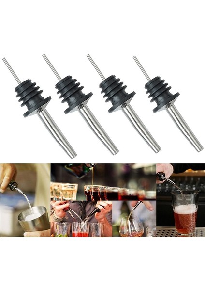 Paslanmaz Çelik Viski Likör Yağı Şarap Şişesi Dökücü Kapağı Bacalı Stoper Ağız Dağıtıcı Barmen Ev Barı Parti Aksesuarları (Yurt Dışından)