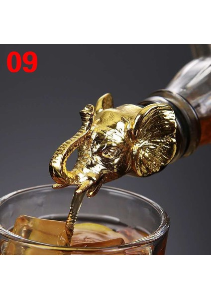 No.9 Tarzı Jagermeister Aksesuarları Şarap Dökücü Çinko Alaşım Geyik Elk Aslan Boğa Kafası Ağız Şarap Stoper Votka Araçları Için Alkol Dökücü Huni (Yurt Dışından)