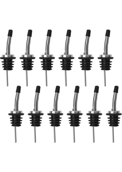 Çoklu Stil 12'li Paket Paslanmaz Çelik Klasik Şişe Dökücüler Konik Ağızlı - Kauçuk Toz Kapaklı Likör Dökücüler (Yurt Dışından) fırsatları