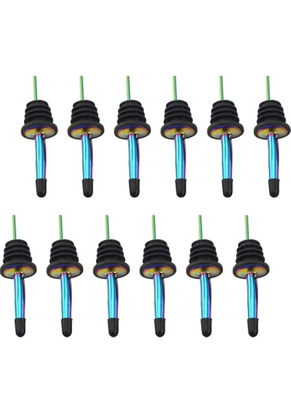 Çoklu Stil 12'li Paket Paslanmaz Çelik Klasik Şişe Dökücüler Konik Ağızlı - Kauçuk Toz Kapaklı Likör Dökücüler (Yurt Dışından) indirimleri