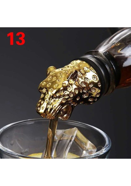 No.13 Tarzı Jagermeister Aksesuarları Şarap Dökücü Çinko Alaşım Geyik Elk Aslan Boğa Kafası Ağız Şarap Stoper Votka Araçları Için Alkol Dökücü Huni (Yurt Dışından)