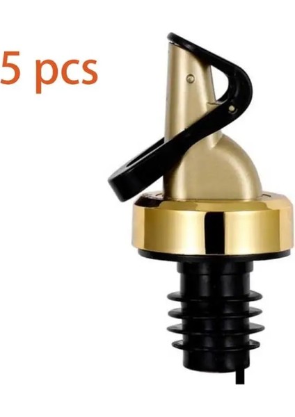 Altın 5 Adet Tarzı Ev Otomatik Zeytinyağı Püskürtücü Likör Dispenseri Kauçuk Şarap Dökücüler Flip Top Içecek Kırmızı Şarap Stoper Mutfak Alet Çubuğu Aksesuar (Yurt Dışından)