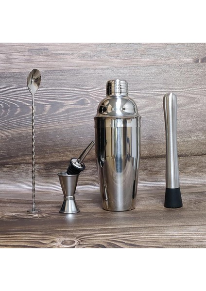 No.6 Tarzı Shaker Paslanmaz Çelik Kokteyl Shaker Mikser Şarap Martini Boston Shaker Barmen Içecek Partisi Bar Araçları Için 550MLML (Yurt Dışından) modelleri