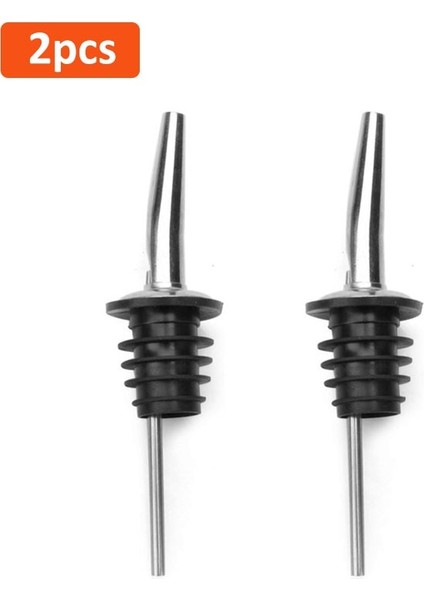 2 Adet Tarzı Paslanmaz Çelik Viski Likör Yağı Şarap Şişesi Dökücü Kapağı Barmen Mutfak Aletleri Bacalı Stoper Ağız Dispenseri Bar Barmen Seti (Yurt Dışından)