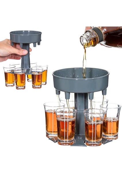Siyah Stil Likör Dispenseri 6 Shot Cam Kokteyl Şarap Bira Bar Düğün Ev Partisi Için Hızlı Dolum Aracı Içme Sıvısı Dökme Eserdir (Yurt Dışından) fiyatları