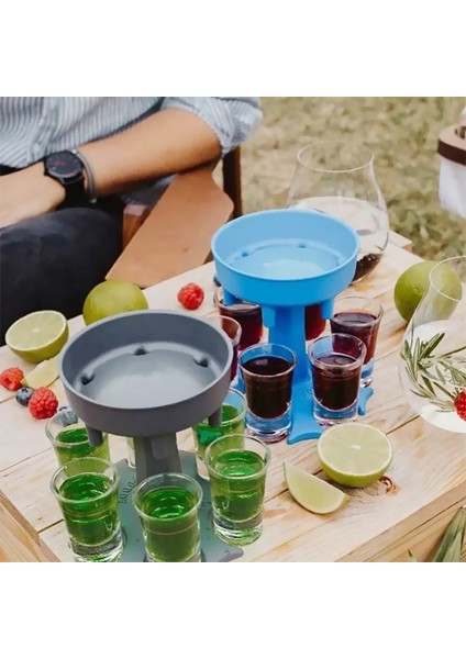 Siyah Stil Likör Dispenseri 6 Shot Cam Kokteyl Şarap Bira Bar Düğün Ev Partisi Için Hızlı Dolum Aracı Içme Sıvısı Dökme Eserdir (Yurt Dışından) fırsatları