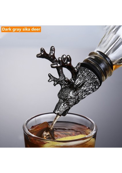 No.17 Stili 1 Adet Şarap Dökücü Çinko Alaşım Geyik Elk Aslan Boğa Leopar Antilop Kafa Şarap Stoper Içecekler Bar Araçları Gece Kulübü Bar Aksesuarları (Yurt Dışından)