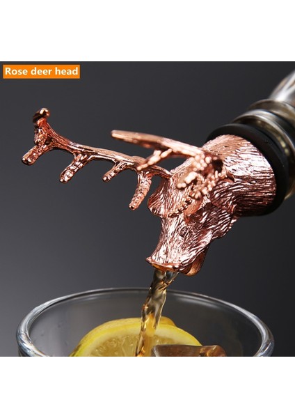 No.15 Tarzı 4 Renk Şarap Dökücü Çinko Alaşım Geyik Elk Aslan Boğa Leopar Antilop Kafa Şarap Stoper Içecekler Bar Gece Kulübü Araçları Aksesuarları (Yurt Dışından)