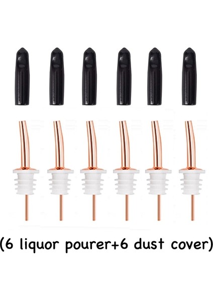 6bakırw 6dcover Stili Paslanmaz Çelik Şarap Dökücü Tıpa Şişe Dökücü Bacalı Tıpa Hız Dökücü Bar Şarap Aksesuarları 6'lı Set (Yurt Dışından)