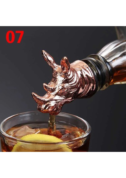 No.7 Tarzı Yaratıcı Hayvan Kafası Kırmızı Şarap Dökücü Geyik Fil Aslan Kurt Şarap Şişe Tıpaları Sevgililer Günü Noel Ev Bar Parti Dekoru (Yurt Dışından)