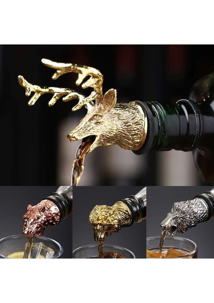 No.7 Tarzı Yaratıcı Hayvan Kafası Kırmızı Şarap Dökücü Geyik Fil Aslan Kurt Şarap Şişe Tıpaları Sevgililer Günü Noel Ev Bar Parti Dekoru (Yurt Dışından) fiyatları