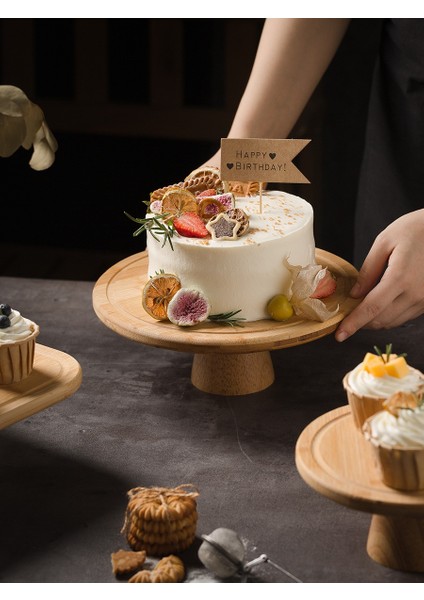 Bir Stil Avrupa Yuvarlak Ahşap Kek Tabağı Ev Tatlı Pasta Tabağı Günlük Meyve Çay Tepsisi Kek Aracı Pişirme Aksesuarları Mutfak Dekoru (Yurt Dışından) fiyatları