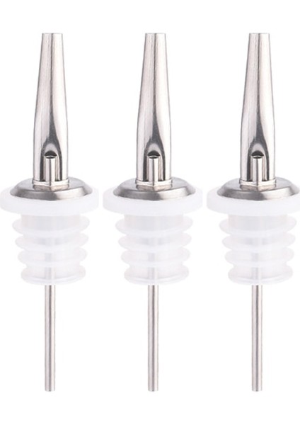 3 Beyaz Stil 2-Tainless Çelik Hızlı Dökücü Likör Şişesi Dökücüler ve Sirke Konik Tapalı Emzik Yaklaşık "şişe Ağzına Uygun (Yurt Dışından)