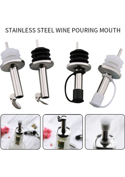 Beyaz Otomatik Kapak Stili Şarap Dökücü Viski Likör Paslanmaz Çelik Yağ Şarap Şişesi Dökücü Kapağı Bacalı Stoper Ağız Dağıtıcı Barmen Mutfak Bar Aletleri (Yurt Dışından) fiyatları
