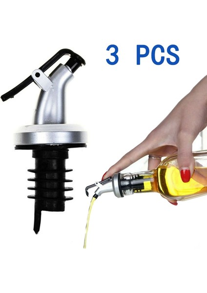 3 Adet Gümüş Stil Şişe Kapakları Sızdırmaz Şarap Dispenseri Aksesuarları Mutfak Aleti Yağ Şişesi Kapağı Şarap Alkol Dispenseri Şişesi Sıçrama Önleyici Yağ (Yurt Dışından) modelleri