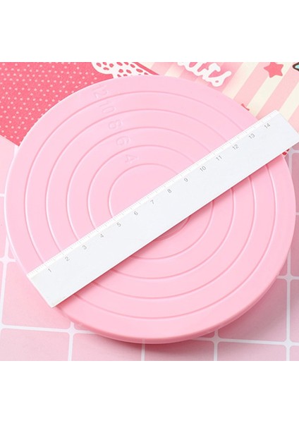 1c Tarzı Plastik Dıy Pişirme Malzemeleri Dekorasyon Çerçevesi Kek Pembe Dekorasyon Döner Tablası 14CM Çaplı Kek Döner Tablası (Yurt Dışından) modelleri