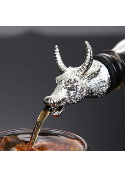 Bubalus Tarzı Hayvan Başı-Şarap Dökücü Bacalı, Bar Aletleri Geyik Için Şarap Şişesi Tıpası (Yurt Dışından)