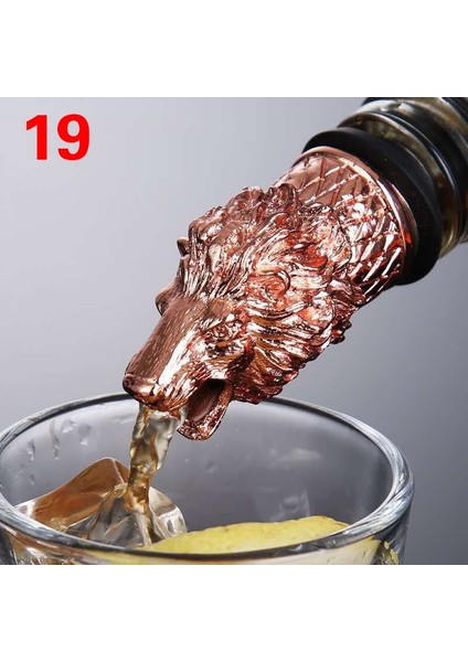 No.19 Tarzı Jagermeister Aksesuarları Şarap Dökücü Çinko Alaşım Geyik Elk Aslan Boğa Kafası Ağız Şarap Stoper Votka Araçları Için Alkol Dökücü Huni (Yurt Dışından)