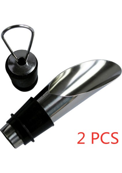 2 Adet Tarzı Pcs Nitelikli Pratiklik Likör Spirit Dökücü Akış Şarap Şişesi Dökme Bacalı Stoper Paslanmaz Çelik Kapaklı Kırmızı Şarap Stoperi (Yurt Dışından)