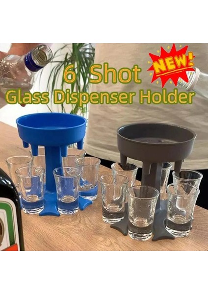 Gri Tarzı 6 Shot Cam Dispenser Tutucu Şarap Cam Raf Soğutucu Bira Içecek Dispenseri Shot Buddys Parti Hediyeleri Bar Aksesuarları (Yurt Dışından) modelleri
