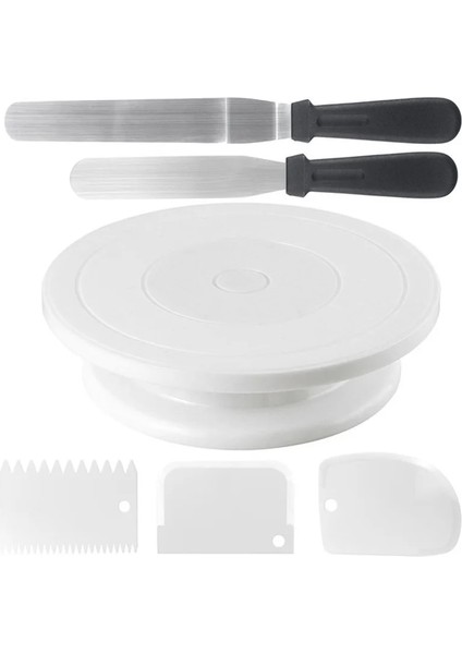 1 Takım Tarzı Plastik Kek Döner Tabla Döner Plastik Hamur Bıçağı Kek Dekorasyon Kremalı Kek Standı Döner Tabla Dıy Tava Pişirme Araçları.b (Yurt Dışından)
