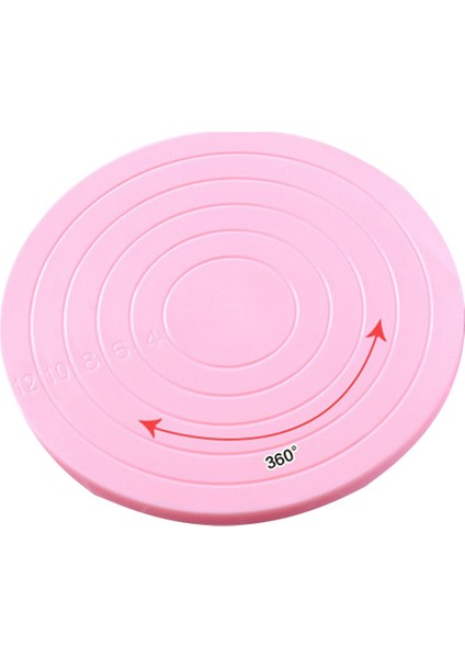 Pembe Tarzı Yuvarlak 360 Derece Dönen Pasta Süsleme Döner Tabla Yuvarlak Pembe Döner Oymalı Şekil Döner Tablalar Döner Kek Standı Pişirme Tabağı (Yurt Dışından)