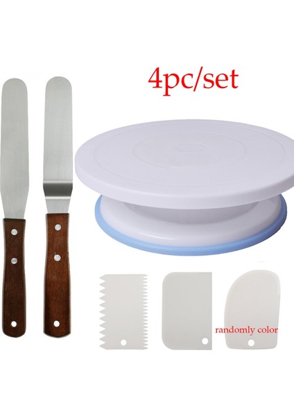 AŞÇI002102006 Tarzı Et 10 Inç Kremalı Kek Stand Kek Döner Tabla Plastik Kek Döner Tabla Döner Kek Plastik Hamur Bıçağı Süsleme (Yurt Dışından)