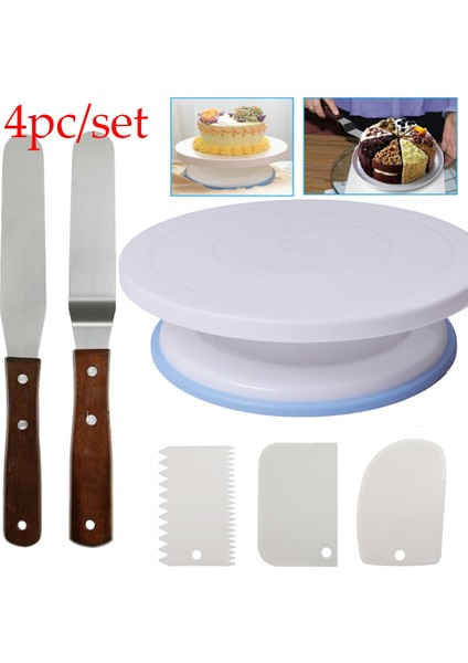 AŞÇI002102006 Tarzı Et 10 Inç Kremalı Kek Stand Kek Döner Tabla Plastik Kek Döner Tabla Döner Kek Plastik Hamur Bıçağı Süsleme (Yurt Dışından) modelleri
