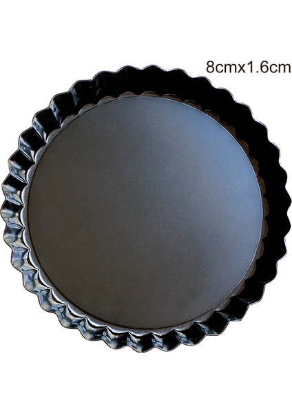 Siyah 8X2CM Stili cm Me Muffin Tavaları Yapışmaz Tart Kiş Flan Pan Kalıpları Pasta Pizza Kek Kalıbı Çıkarılabilir Gevşek Alt Yuvarlak Bakeware (Yurt Dışından)