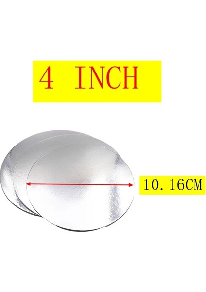 4 Inç Gümüş Tarzı Inç Altın Yuvarlak Kek Tahtası Daire Tabanı Cupcakes Standı Kağıt Kutuları Gömlekleri Parti Pasta Pişirme Mat Süslemeleri (Yurt Dışından)