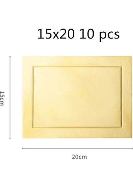 15X20CM Tarzı Yuvarlak Kare Mousse Kek Panoları Mat Gıda Sınıfı Kağıt Mutfak Pişirme Aksesuarları Altın Yeni Yıl Düğün Pastası Tepsi Tepsisi (Yurt Dışından)