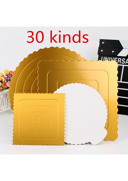 15X20CM Tarzı Yuvarlak Kare Mousse Kek Panoları Mat Gıda Sınıfı Kağıt Mutfak Pişirme Aksesuarları Altın Yeni Yıl Düğün Pastası Tepsi Tepsisi (Yurt Dışından) fiyatları