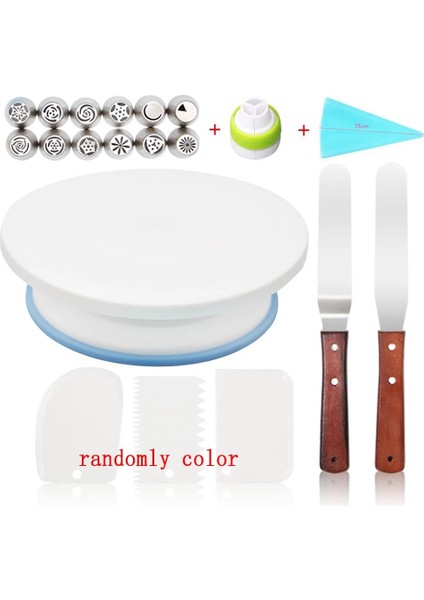 COOK002102 Stili Kek Standı Döner Tabla Döner Taban Kek Plastik Hamur Bıçağı Dekorasyon 10 Inç Kremalı Kek Stand Seti Kek Döner Döner Tabla Aracı (Yurt Dışından) fırsatları