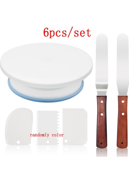 Aşçı Seti 2 Tarzı Kek Standı Döner Tabla Döner Taban Kek Plastik Hamur Bıçağı Dekorasyon 10 Inç Kremalı Kek Stand Seti Kek Döner Döner Tabla Aracı (Yurt Dışından)