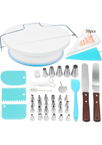 COOK002 Stili Kek Standı Döner Tabla Döner Taban Kek Plastik Hamur Bıçağı Dekorasyon 10 Inç Kremalı Kek Stand Seti Kek Döner Döner Tabla Aracı (Yurt Dışından) fiyatları