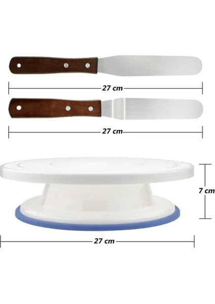 AŞÇI002102006 Tarzı 10 Inç Kek Standı Döner Tabla Kek Için Döner Taban Plastik Hamur Bıçağı Dekorasyon Kremalı Kek Standı Kek Döner Döner Tabla Mümkün (Yurt Dışından)